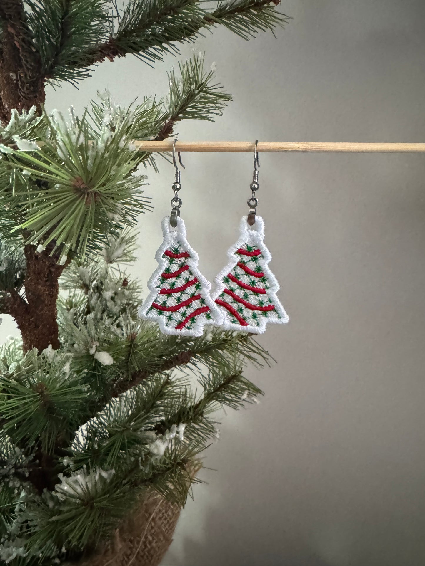 Christmas Tree Cake Earrings and Other Christmas Designs!