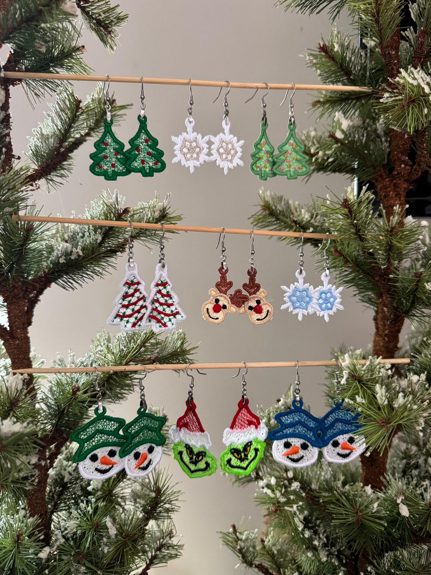 Christmas Tree Cake Earrings and Other Christmas Designs!