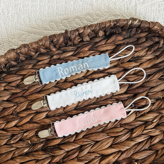 Custom Embroidered Paci Clip
