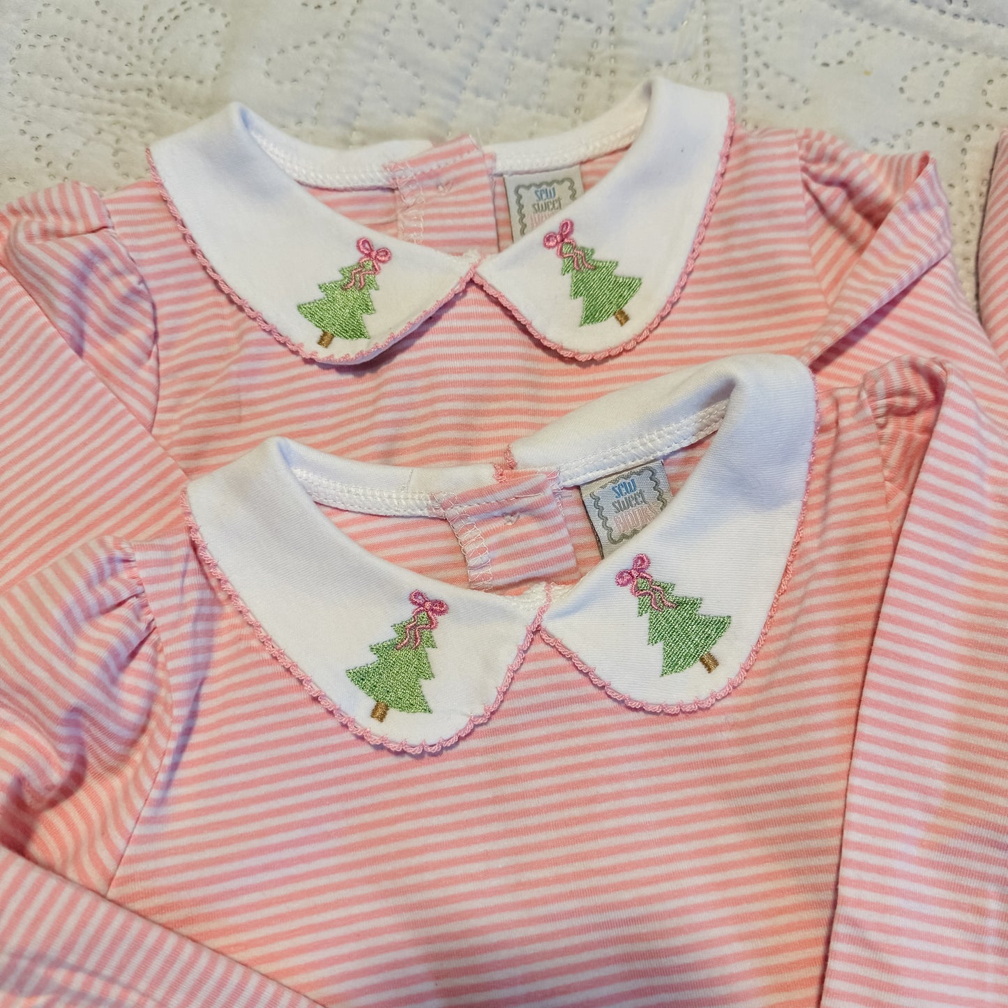 Pink Striped Collar Dress Long Sleeve