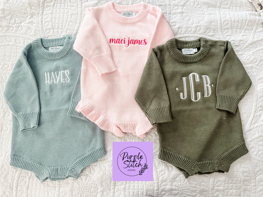 Custom Knit Onesie- PREORDER- Ships OCTOBER