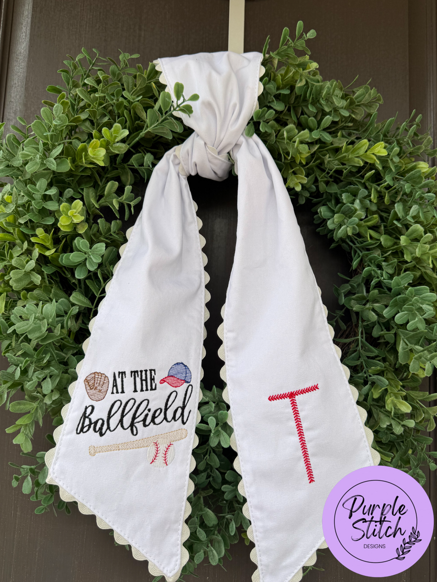 At the Ballfield Wreath Sash