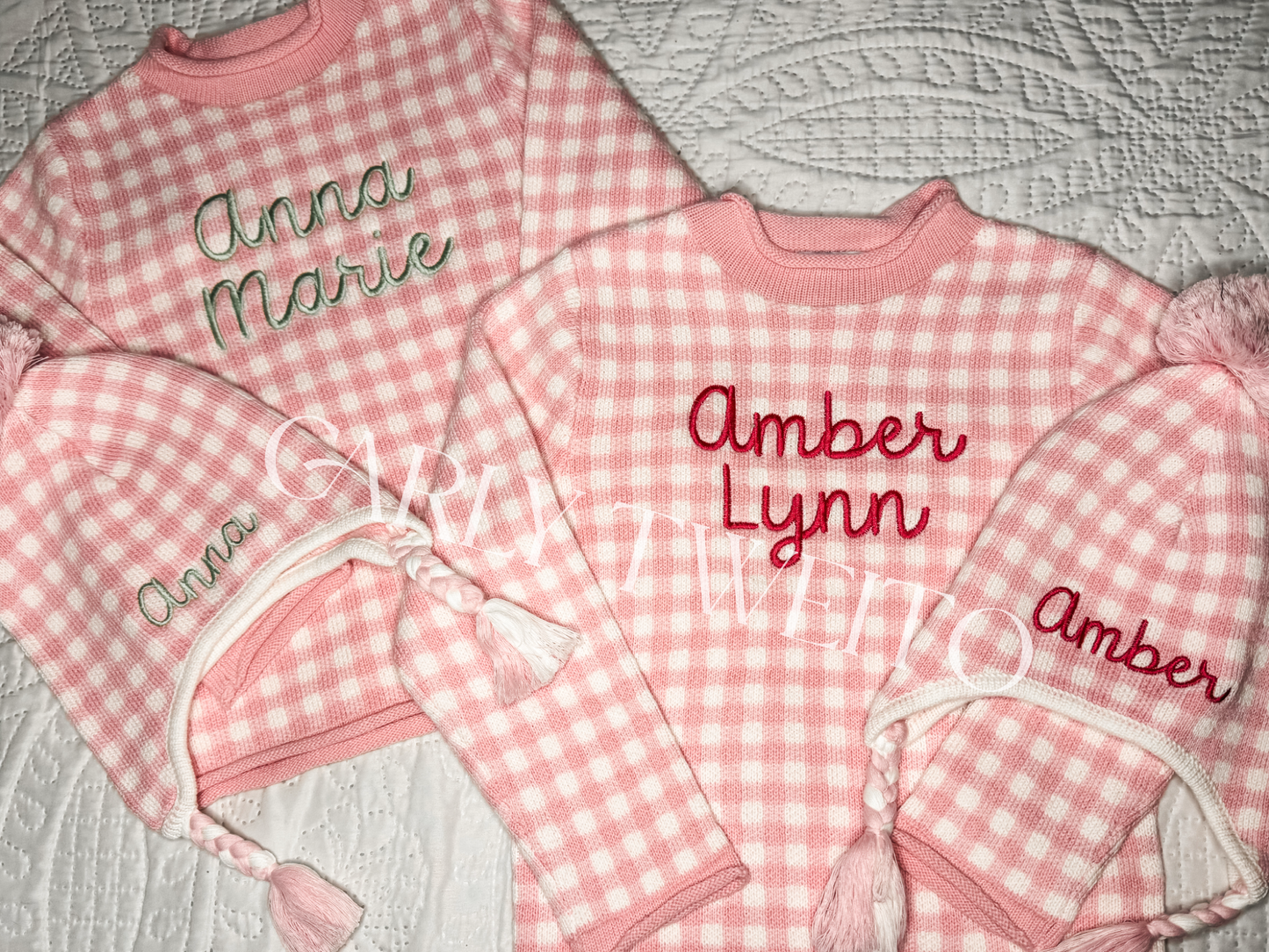 Gingham Roll Neck Sweaters