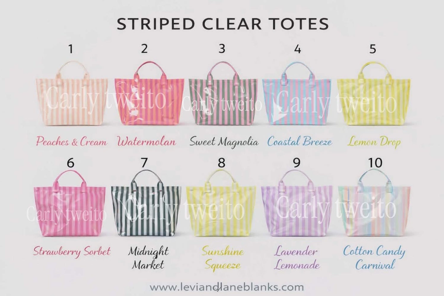 Custom Wipeable Striped Totes