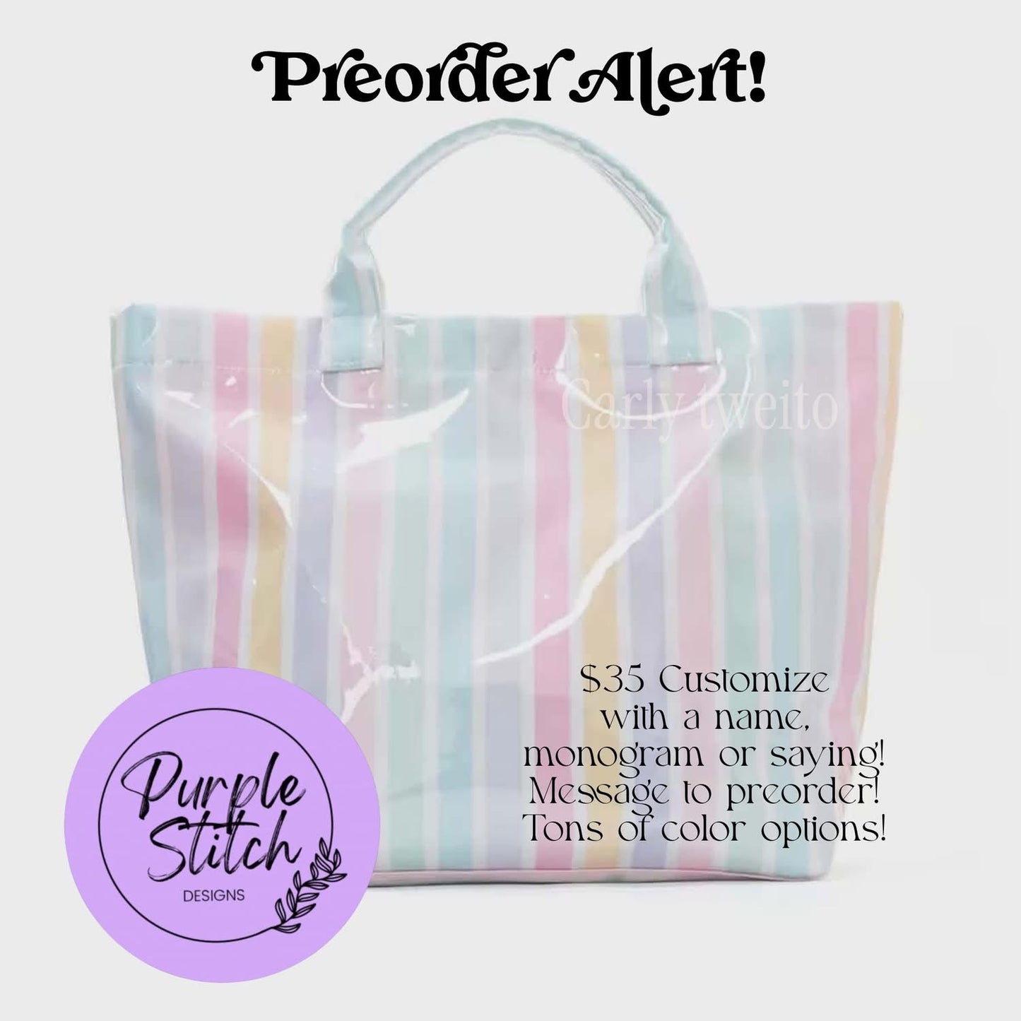 Custom Wipeable Striped Totes