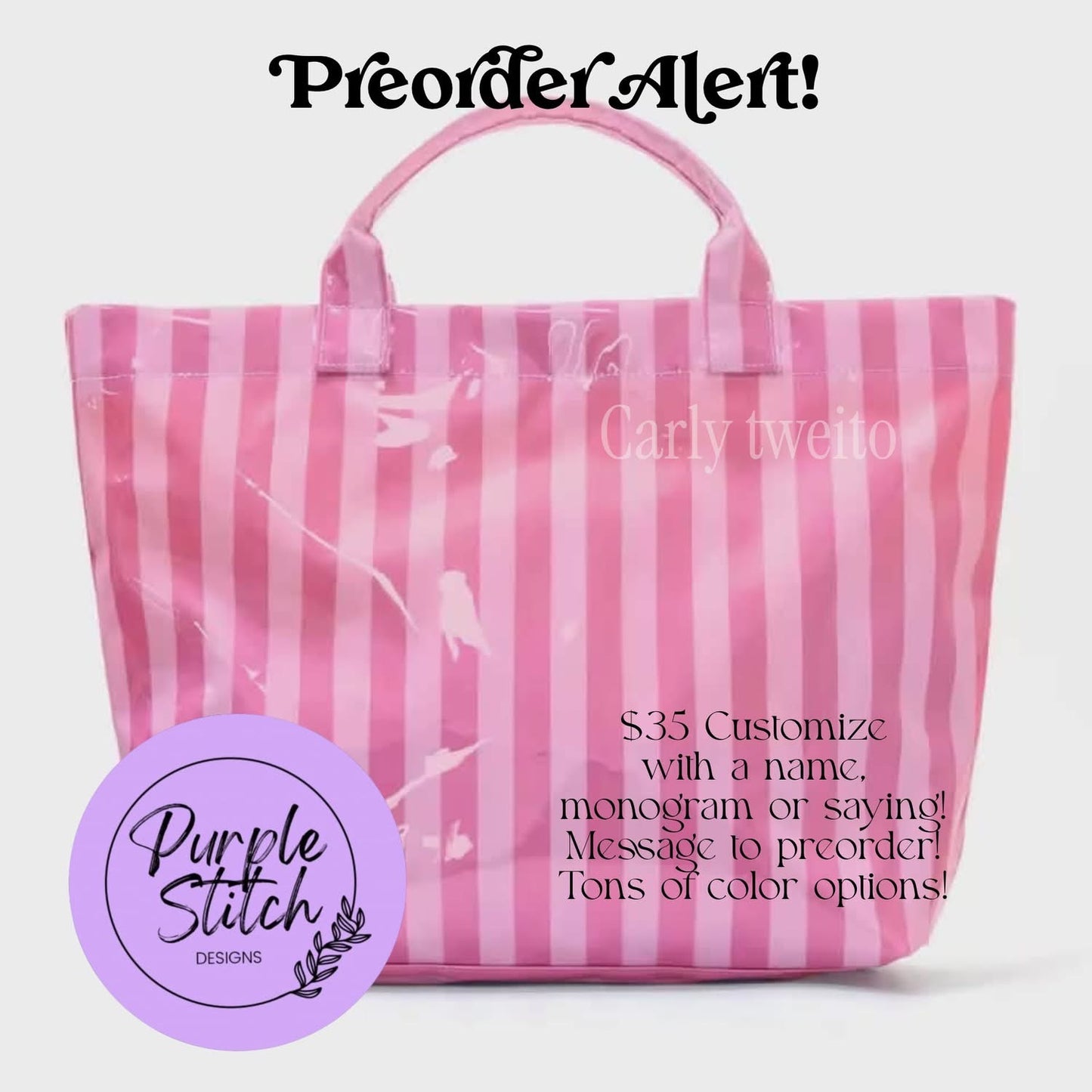 Custom Wipeable Striped Totes