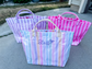 Custom Wipeable Striped Totes